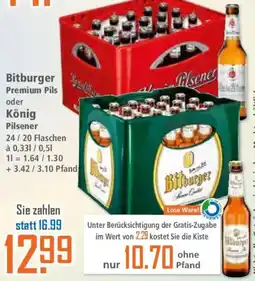 Klaas und Kock Bitburger Premium Pils oder König Pilsener Angebot