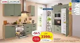 ROLLER Einbauküche mit Fronten in Lack Olive matt, Korpus in Eiche Sierra Angebot