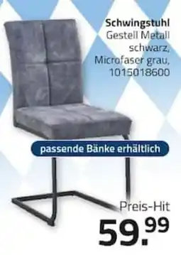 ROLLER Schwingstuhl Gestell Metall schwarz, Microfaser grau Angebot