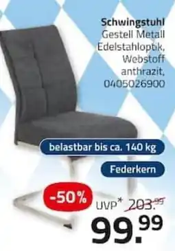 ROLLER Schwingstuhl Gestell Metall Edelstahloptik, Webstoff anthrazit Angebot