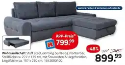ROLLER Wohnlandschaft Stoff steel Angebot