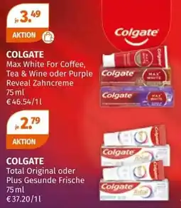 Müller Colgate Max White For Coffee, Tea & Wine oder Purple Reveal Zahncreme Angebot