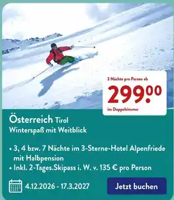 Aldi Süd Österreich Tirol Winterspaß mit Weitblick Angebot