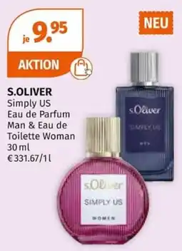 Müller S.OLIVER Simply US Eau de Parfum Man & Eau de Toilette Woman Angebot