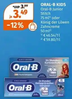 Müller Oral-B Kids Oral-B Junior Stitch Zahncreme Angebot