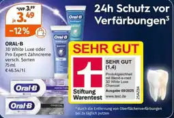 Müller ORAL-B 3D White Luxe oder Pro Expert Zahncreme Angebot