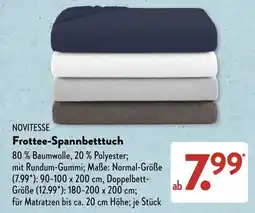 Aldi Süd NOVITESSE Frottee-Spannbettuch Angebot