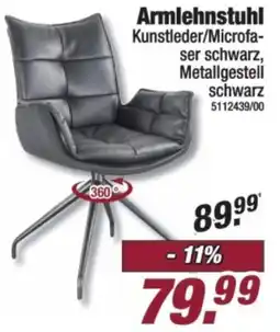 Poco Armlehnstuhl Kunstleder/Microfaser schwarz, Metallgestell schwarz Angebot