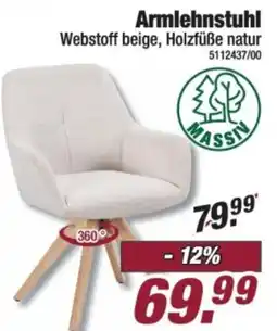 Poco Armlehnstuhl Webstoff beige, Holzfüße natur Angebot