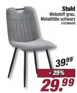 Poco Stuhl Webstoff grau, Metallfüße schwarz Angebot