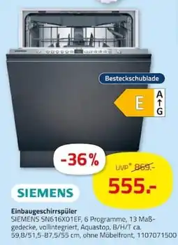 ROLLER SIEMENS Einbaugeschirrspüler Angebot