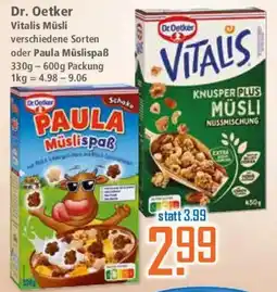 Klaas und Kock Dr. Oetker VITALIS MÜSLI Angebot