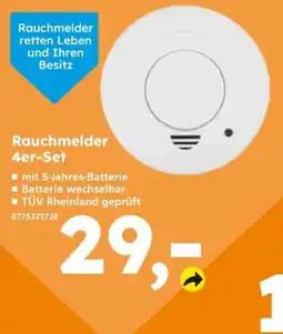 Globus Baumarkt Rauchmelder 4er-Set Angebot