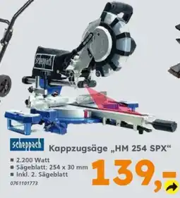 Globus Baumarkt Scheppach Kappzugsäge „HM 254 SPX“ Angebot