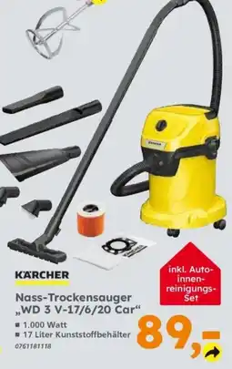 Globus Baumarkt KÄRCHER Nass-Trockensauger WD 3 V-17/6/20 Car Angebot