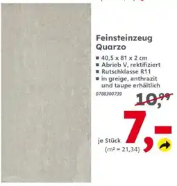 Globus Baumarkt Feinsteinzeug Quarzo Angebot