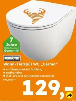 Globus Baumarkt Wand-Tiefspül WC „Cerma“ Angebot