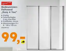 Globus Baumarkt TrendLine Badewannen-Faltwand „Easy 4 You“ Angebot