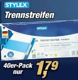 Posten Börse STYLEX Trennstreifen Angebot