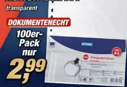 Posten Börse STYLEX Prospekthüllen Angebot