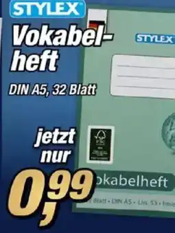 Posten Börse STYLEX Vokabelheft Angebot