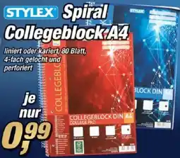 Posten Börse STYLEX Spiral Collegeblock A4 Angebot
