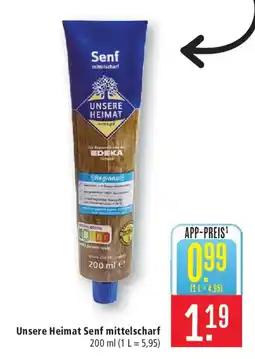 Marktkauf Unsere Heimat Senf mittelscharf Angebot