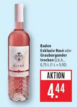 Marktkauf Baden Exklusiv Rosé oder Grauburgunder trocken Angebot