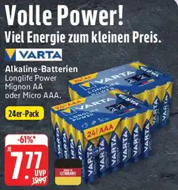 Marktkauf VARTA Alkaline-Batterien Longlife Power Mignon AA oder Micro AAA Angebot