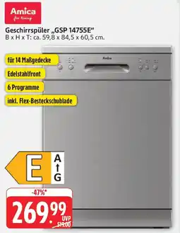 Marktkauf Amica Geschirrspüler GSP 14755E Angebot