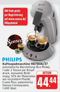 Marktkauf PHILIPS Kaffeepadmaschine HD7806/37 Angebot