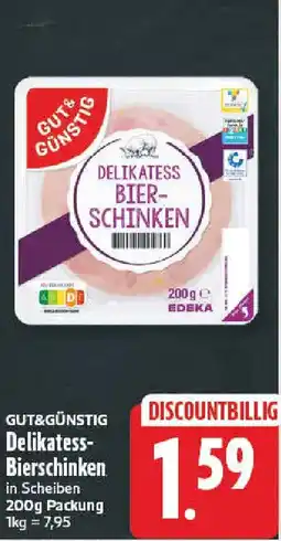 NP Discount GUT&GÜNSTIG Delikatess-Bierschinken Angebot