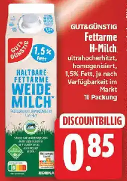 NP Discount GUT&GÜNSTIG Fettarme H-Milch Angebot