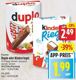 NP Discount Ferrero Duplo oder Kinderriegel Angebot