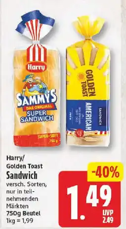 NP Discount Harry Golden Toast Sandwich Angebot
