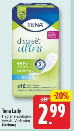 NP Discount Tena Lady Hygiene-Einlagen Angebot