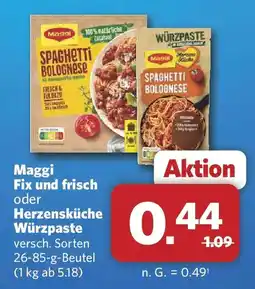 Combi Maggi Fix und frisch oder Herzensküche Würzpasta Angebot