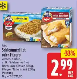nah & gut Iglo Schlemmerfilet oder Filegro Angebot