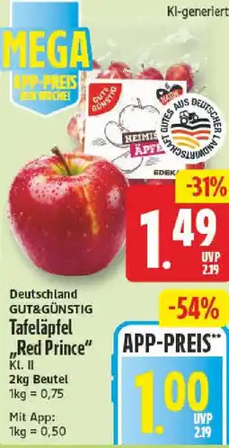 nah & gut GUT&GÜNSTIG Tafeläpfel "Red Prince" Angebot