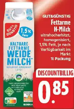 nah & gut GUT&GÜNSTIG Fettarme H-Milch Angebot