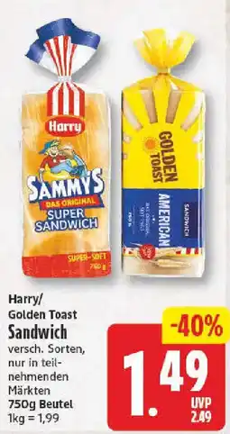 nah & gut Harry/ Golden Toast Sandwich Angebot