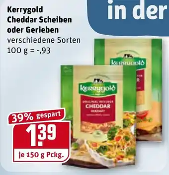 REWE Center Kerrygold Cheddar Scheiben oder Gerieben 150g Angebot