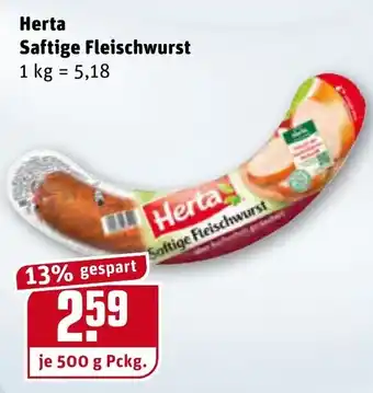 REWE Center Herta Saftige Fleischwurst 500g Angebot