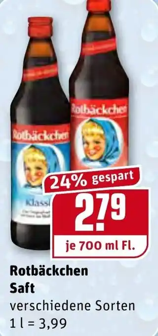 REWE Center Rotbäckchen Saft 700ml Angebot