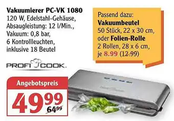 Globus Profi Cook Vakuumierer Pc-vk1080 Angebot