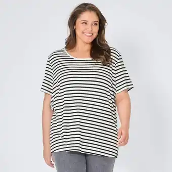 NKD Damen-T-Shirt mit Lurex-Streifen, große Größen Angebot
