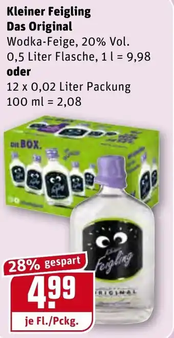 REWE Center Kleiner Feigling Das Original 0,5L oder 12x0,02L Angebot