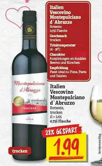 NP Discount Italien Vescovino Montepulciano D'abruzzo Angebot