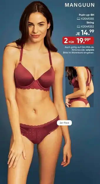 Galeria Manguun Push-up-BH und String Angebot