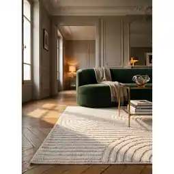 Netto Marken-Discount Flachgewebe-Teppich Hoch-Tief-Bögen Creme 160x230 cm Hoch-Tief Bögen Angebot